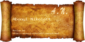 Abonyi Nikolett névjegykártya